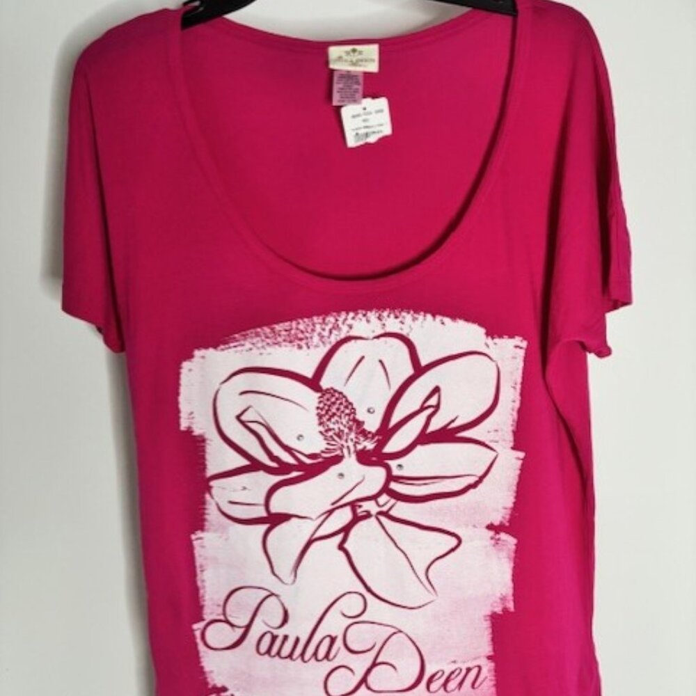 Paula Deen Womens NWT XL Pink Short Sleeve T Shirt It's A Southern Thing Bright